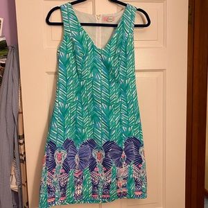 Lilly Pulitzer Tandie Elephant Shift Dress size 4